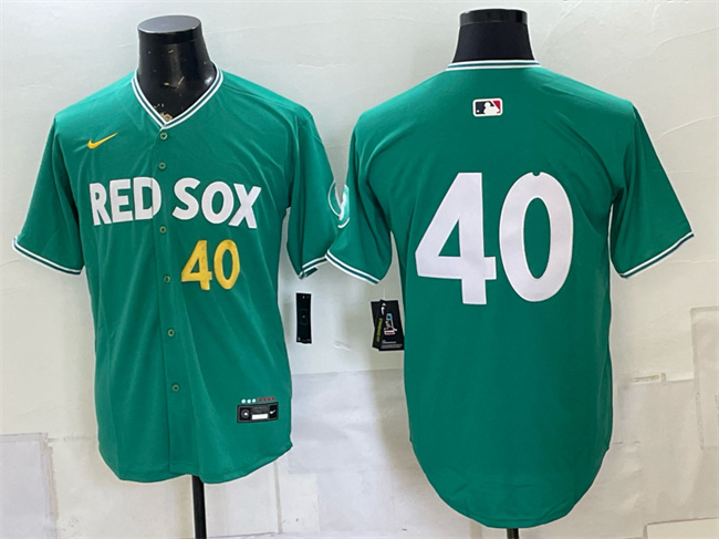 Men's Boston Red Sox #40 Willson Contreras Green 2025 City Connect Limited Stitched Baseball Jersey